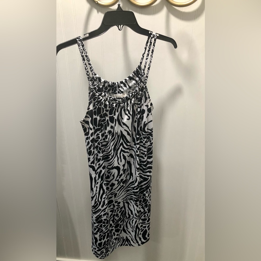 J. Valdi Blk/Wht Print Sundress